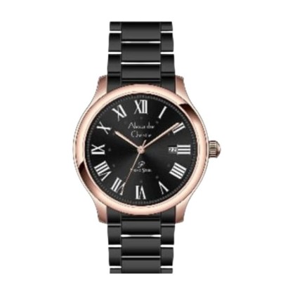Alexandre Christie ALCW1042MDFBRBA Black Dial Stainless Steel Strap Analog Men Watch